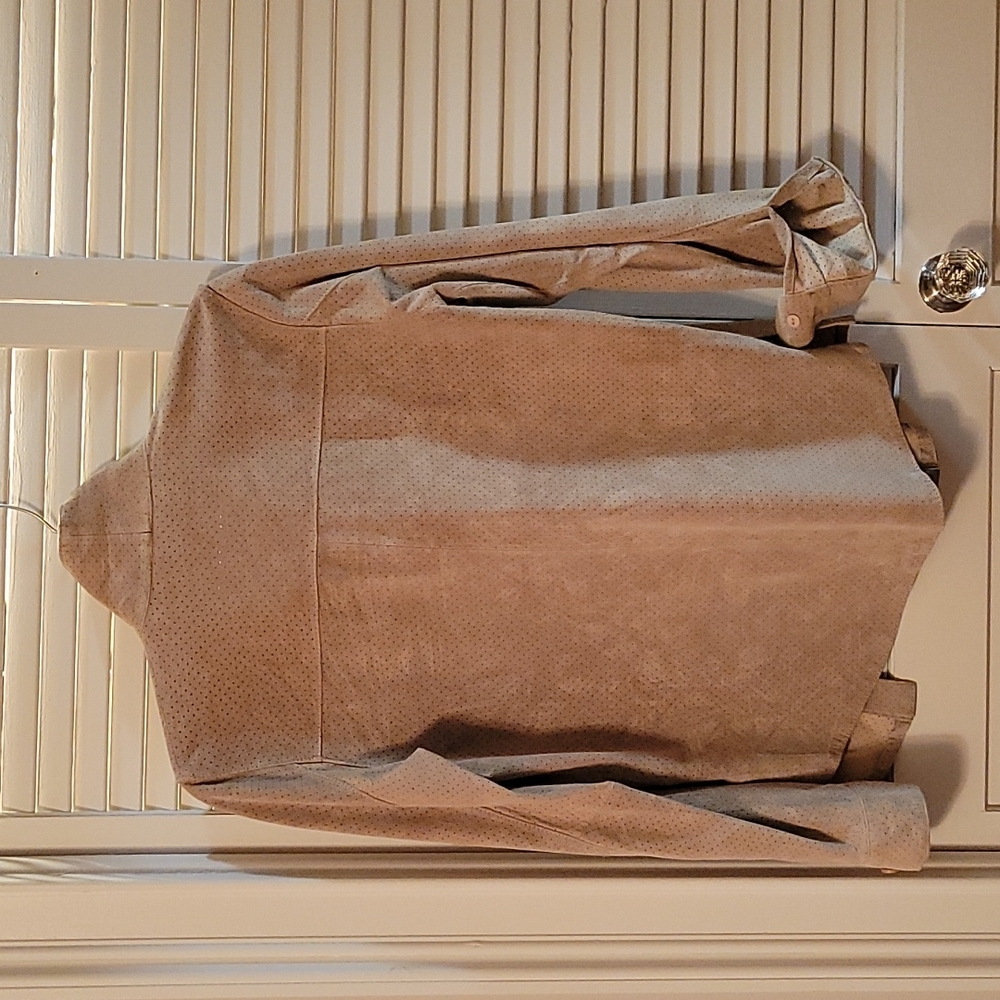 Suede Shirt Jacket Sz Small Washable SORBE - Picture 2 of 8